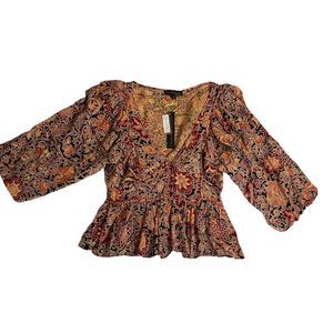 House of Harlow 1960 Deep V Neck Top